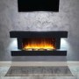Grey Wall Mounted Electric Fireplace with LED Lights 52 inch - Amberglo