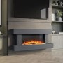 Grey Wall Mounted Electric Fireplace with LED Lights 52 inch - Amberglo