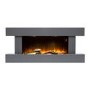 Grey Wall Mounted Electric Fireplace with LED Lights 52 inch - Amberglo