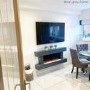 Grey Wall Mounted Electric Fireplace with LED Lights 52 inch - Amberglo