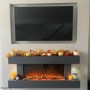 Grey Wall Mounted Electric Fireplace with LED Lights 52 inch - Amberglo
