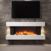 White Wall Mounted Electric Fireplace Suite with LED Lights 52 inch- Amberglo