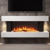White Wall Mounted Electric Fireplace Suite with LED Lights 52 inch- Amberglo