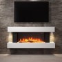 White 52inch Wall Mounted Electric Fireplace - AmberGlo