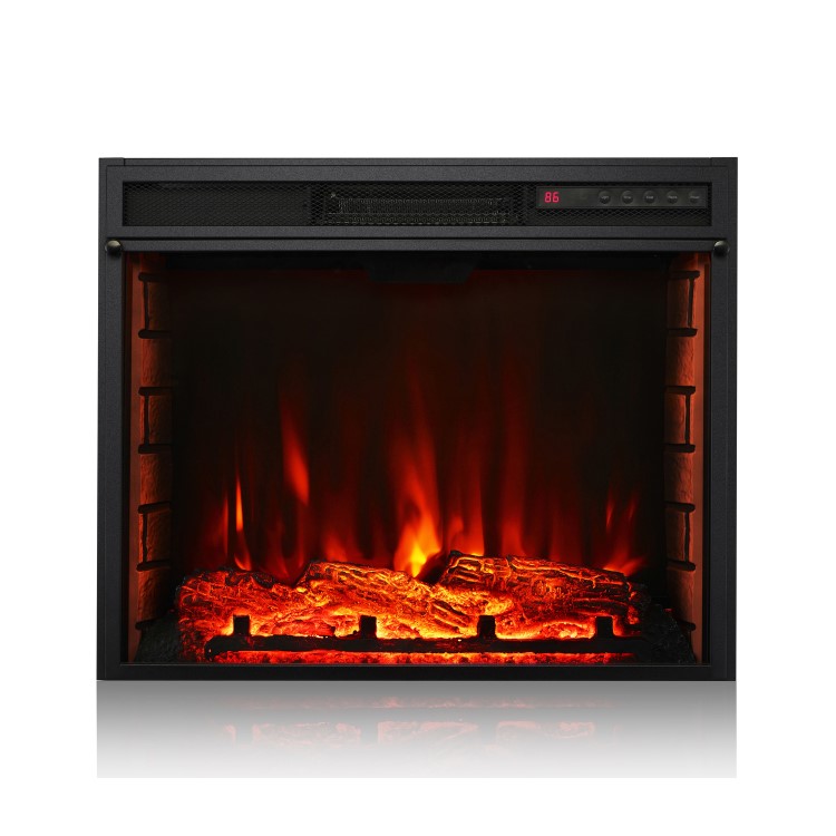 AmberGlo Electric Fireplace Suite with Inset Fire & White Surround - Lassen Range