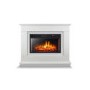 AmberGlo Electric Fireplace Suite with Inset Fire & White Surround - Lassen Range
