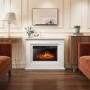 AmberGlo Electric Fireplace Suite with Inset Fire & White Surround - Lassen Range