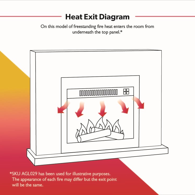 AmberGlo Electric Fireplace Suite with Inset Fire & White Surround - Lassen Range