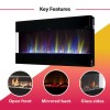 Black Wall Mounted Electric Fireplace 50 Inch - Amberglo