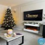 White 39inch Wall Mounted Electric Fireplace - AmberGlo