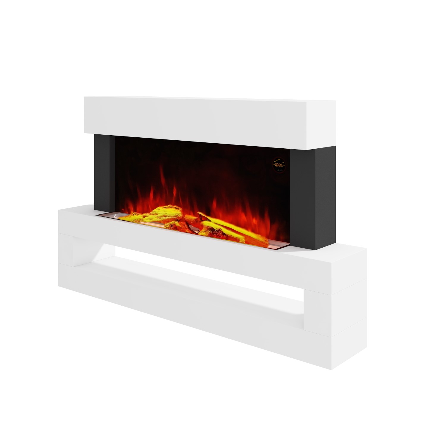 Amberglo White Wall Mounted Electric Fireplace Suite With Led