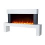 White Freestanding Electric Fireplace Suite with LED Lights - Amberglo