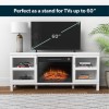 White Electric Fireplace TV Stand with Storage - Amberglo