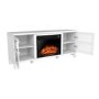 White Electric Fireplace TV Stand with Storage - Amberglo