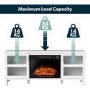 White Electric Fireplace TV Stand with Storage - Amberglo