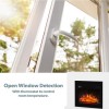 White and Black Freestanding Electric Fireplace Suite with Realistic Log Effect - Amberglo