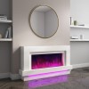 White Freestanding Electric Fireplace with LED Lights 48 inch - Amberglo