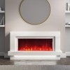 White Freestanding Electric Fireplace with LED Lights 48 inch - Amberglo