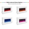 White Freestanding Electric Fireplace with LED Lights 48 inch - Amberglo