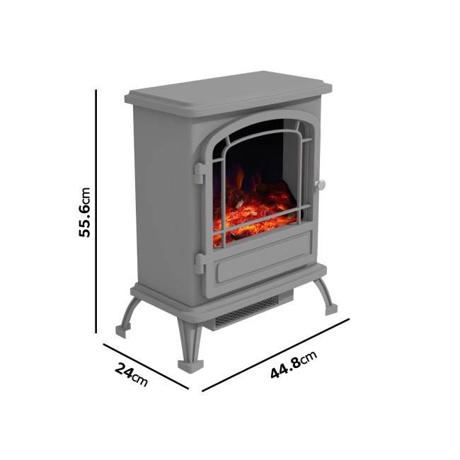 Grey Freestanding Electric Log Burner - AmberGlo