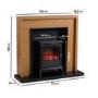 Oak Effect and Black Electric Fireplace Suite with Black Electric Log Burner - Amberglo