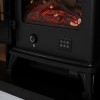 Oak Effect and Black Electric Fireplace Suite with Black Electric Log Burner - Amberglo