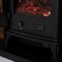 Oak Effect and Black Electric Fireplace Suite with Black Electric Log Burner - Amberglo