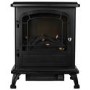 Oak Effect and Black Electric Fireplace Suite with Black Electric Log Burner - Amberglo