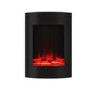 Black Wall Mounted Curved Vertical Electric Firelplace Media Wall with LED Lights 20 inch - AmberGlo