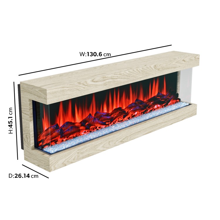 Oak 51inch Inset Electric Fireplace - AmberGlo