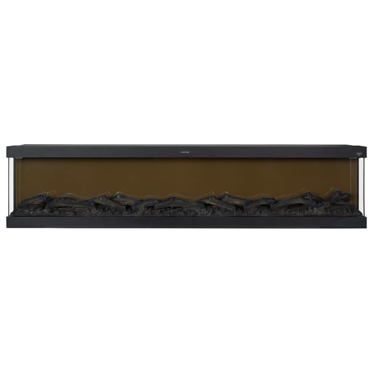 Black Inset Media Wall Electric Fireplace 60 inch - Amberglo