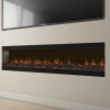 Black Inset Media Wall Electric Fireplace 72 inch - Amberglo