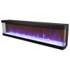 Black Inset Media Wall Electric Fireplace 72 inch - Amberglo