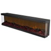 Black Inset Media Wall Electric Fireplace 72 inch - Amberglo