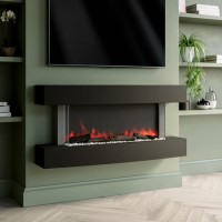 Black 47inch Wall Mounted Electric Fireplace - AmberGlo Black 47inch Wall Mounted Electric Fireplace - AmberGlo