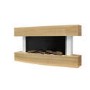 47 Inch Curved Light Oak Effect Wall Mounted Smart Wifi Electric Fire - AmberGlo