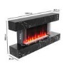 Black Marble Effect Wall Mounted Electric Fireplace 47 inch  - Amberglo