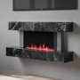 Black Marble Effect Wall Mounted Electric Fireplace 47 inch  - Amberglo