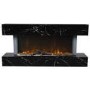 Black Marble Effect Wall Mounted Electric Fireplace 47 inch  - Amberglo
