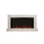 Black & Concrete 62inch Wall Mounted Electric Fireplace With Pebbles - AmberGlo