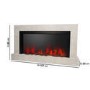 Black & Concrete 62inch Wall Mounted Electric Fireplace With Pebbles - AmberGlo