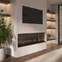 Black 3-Sided Inset Electric Media Wall Smart Fire Place - 50 Inch - AmberGlo