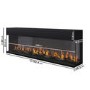 IMPERFECT - 60 Inch Black Inset Electric Media Wall Fireplace with Configurated Front and Side Glass Case - AmberGlo