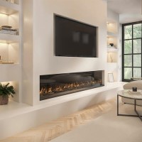 ONLY OPENED - Black 70inch WiFi Enabled Inset Electric Media Wall Fireplace - AmberGlo