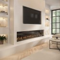 AGL069W Black 3-Sided Inset Electric Media Wall Smart Fire Place - 70 Inch - AmberGlo