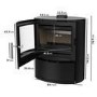 Black Cast Iron Log Burner Multi Fuel Stove 6.9kW - AmberGlo