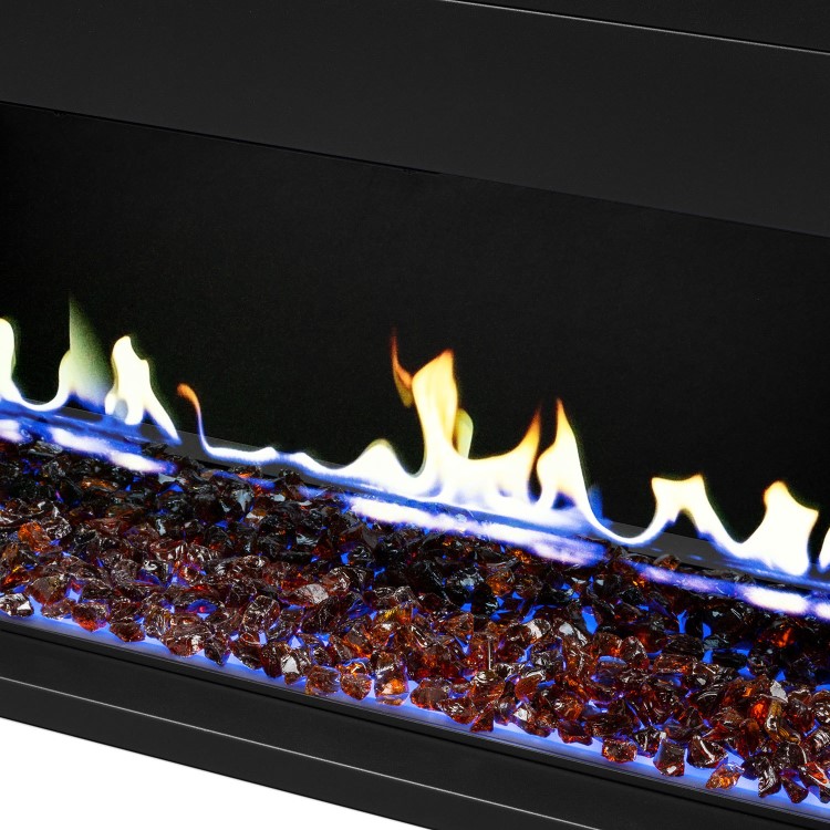 Black 60inch Inset Electric LCD Display Media Wall Fireplace - AmberGlo
