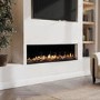 Black 60inch Inset Electric LCD Display Media Wall Fireplace - AmberGlo