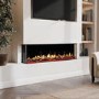Black 60inch Inset Electric LCD Display Media Wall Fireplace - AmberGlo