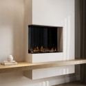 AGL080 Black 3-Sided Inset Electric Media Wall Smart Fire Place - 30 Inch - AmberGlo